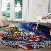 Malaysia Merdeka Independence Day Round Carpet Patriotic Twin Towers Soldier National Flower Graphic