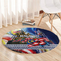 Malaysia Merdeka Independence Day Round Carpet Patriotic Twin Towers Soldier National Flower Graphic