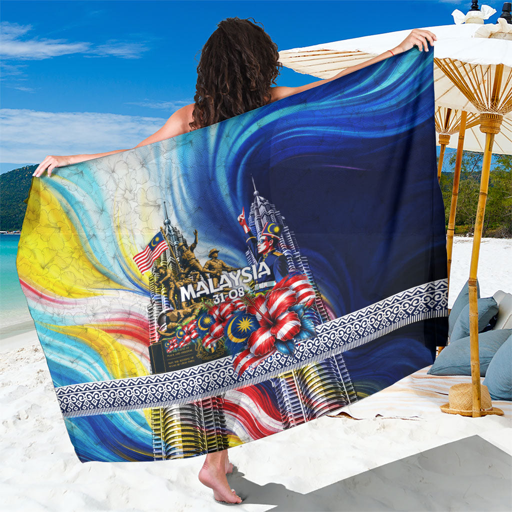 Malaysia Merdeka Independence Day Sarong Patriotic Twin Towers Soldier National Flower Graphic