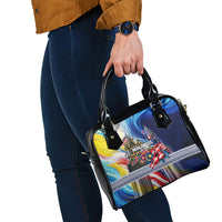 Malaysia Merdeka Independence Day Shoulder Handbag Patriotic Twin Towers Soldier National Flower Graphic