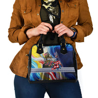 Malaysia Merdeka Independence Day Shoulder Handbag Patriotic Twin Towers Soldier National Flower Graphic