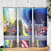 Malaysia Merdeka Independence Day Skinny Tumbler Patriotic Twin Towers Soldier National Flower Graphic