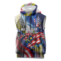 Malaysia Merdeka Independence Day Sleeveless Hoodie Patriotic Twin Towers Soldier National Flower Graphic