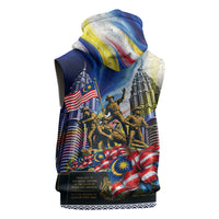 Malaysia Merdeka Independence Day Sleeveless Hoodie Patriotic Twin Towers Soldier National Flower Graphic