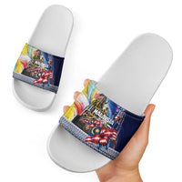 Malaysia Merdeka Independence Day Slide Sandals Patriotic Twin Towers Soldier National Flower Graphic