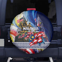 Malaysia Merdeka Independence Day Spare Tire Cover Patriotic Twin Towers Soldier National Flower Graphic