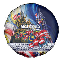 Malaysia Merdeka Independence Day Spare Tire Cover Patriotic Twin Towers Soldier National Flower Graphic