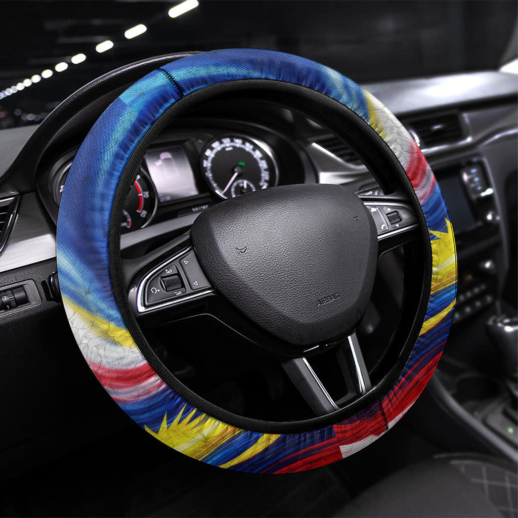Malaysia Merdeka Independence Day Steering Wheel Cover Patriotic Twin Towers Soldier National Flower Graphic