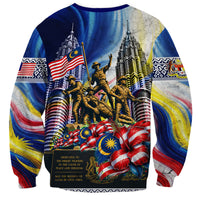 Malaysia Merdeka Independence Day Sweatshirt Patriotic Twin Towers Soldier National Flower Graphic