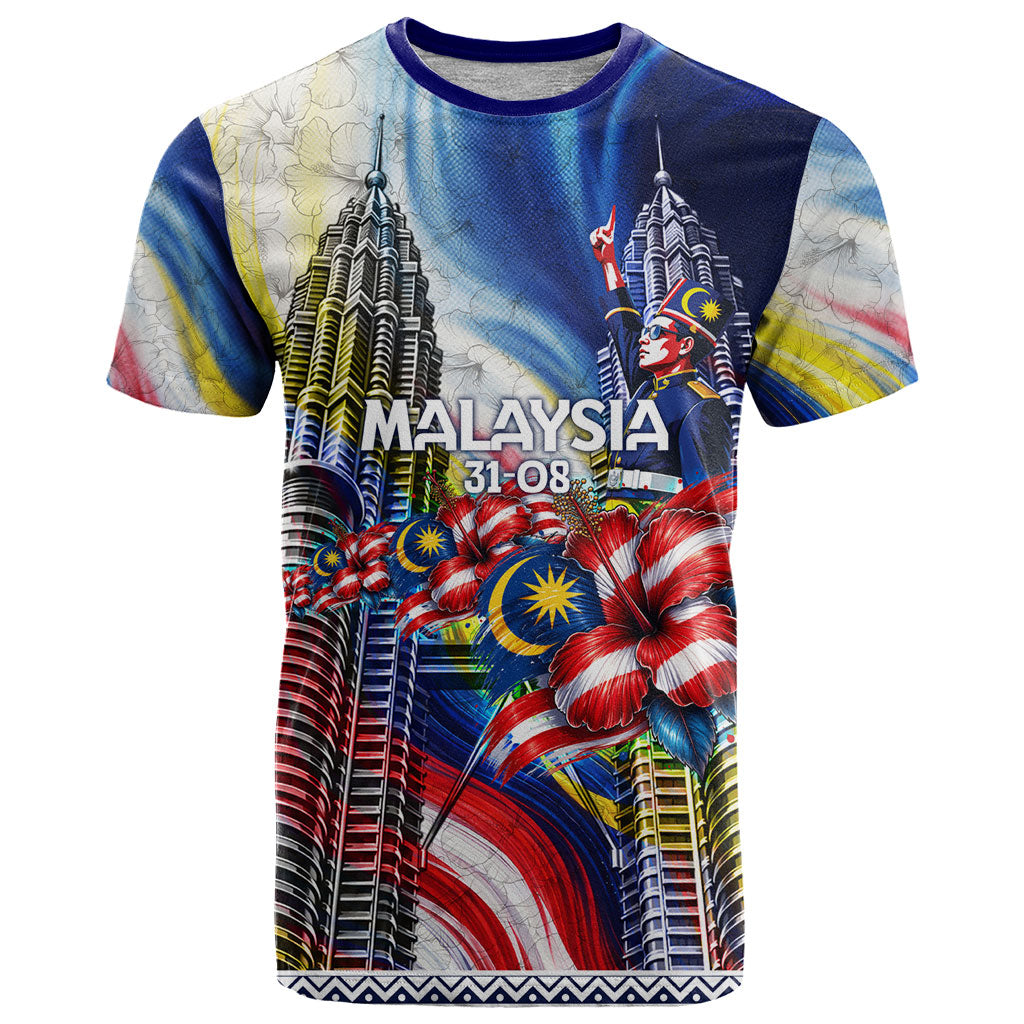 Malaysia Merdeka Independence Day T Shirt Patriotic Twin Towers Soldier National Flower Graphic