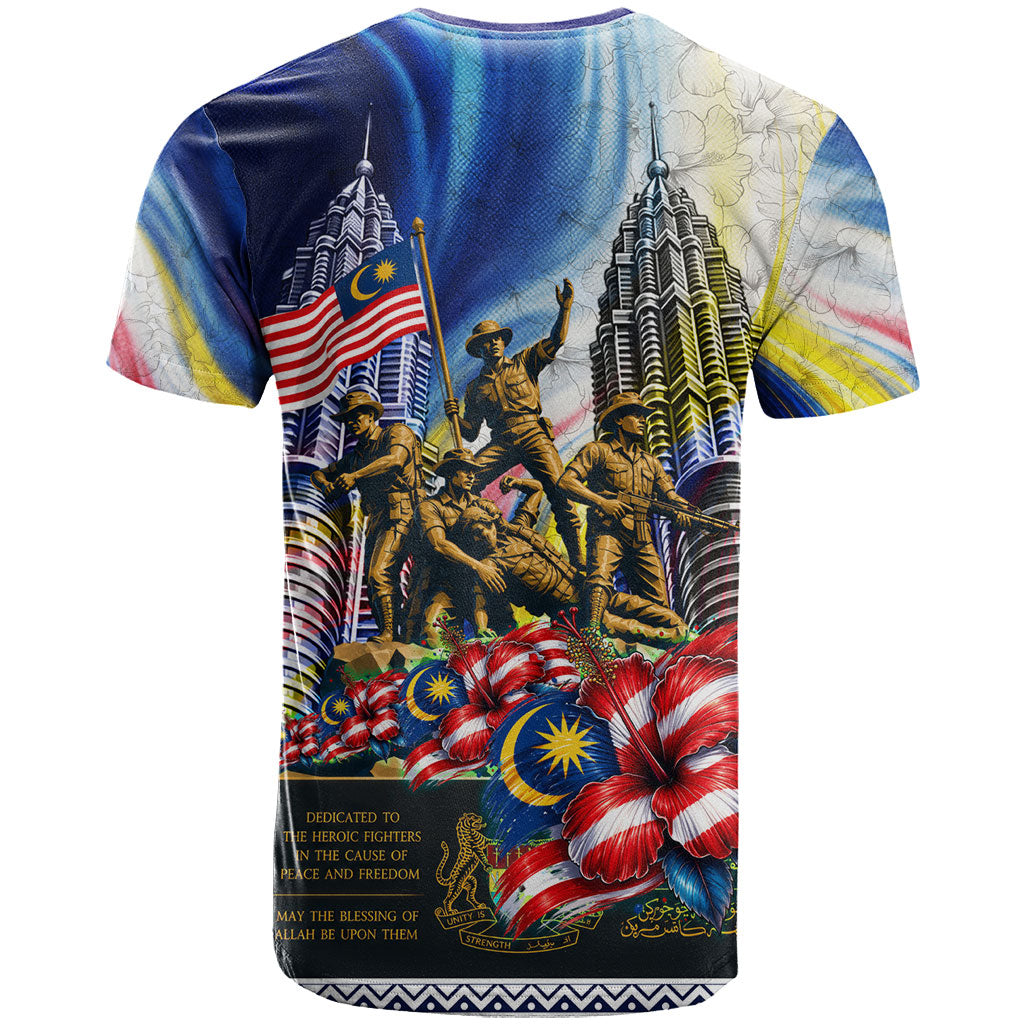 Malaysia Merdeka Independence Day T Shirt Patriotic Twin Towers Soldier National Flower Graphic