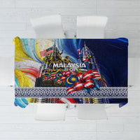 Malaysia Merdeka Independence Day Tablecloth Patriotic Twin Towers Soldier National Flower Graphic