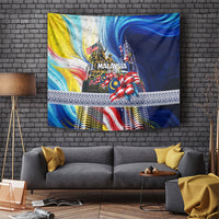 Malaysia Merdeka Independence Day Tapestry Patriotic Twin Towers Soldier National Flower Graphic