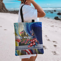 Malaysia Merdeka Independence Day Tote Bag Patriotic Twin Towers Soldier National Flower Graphic