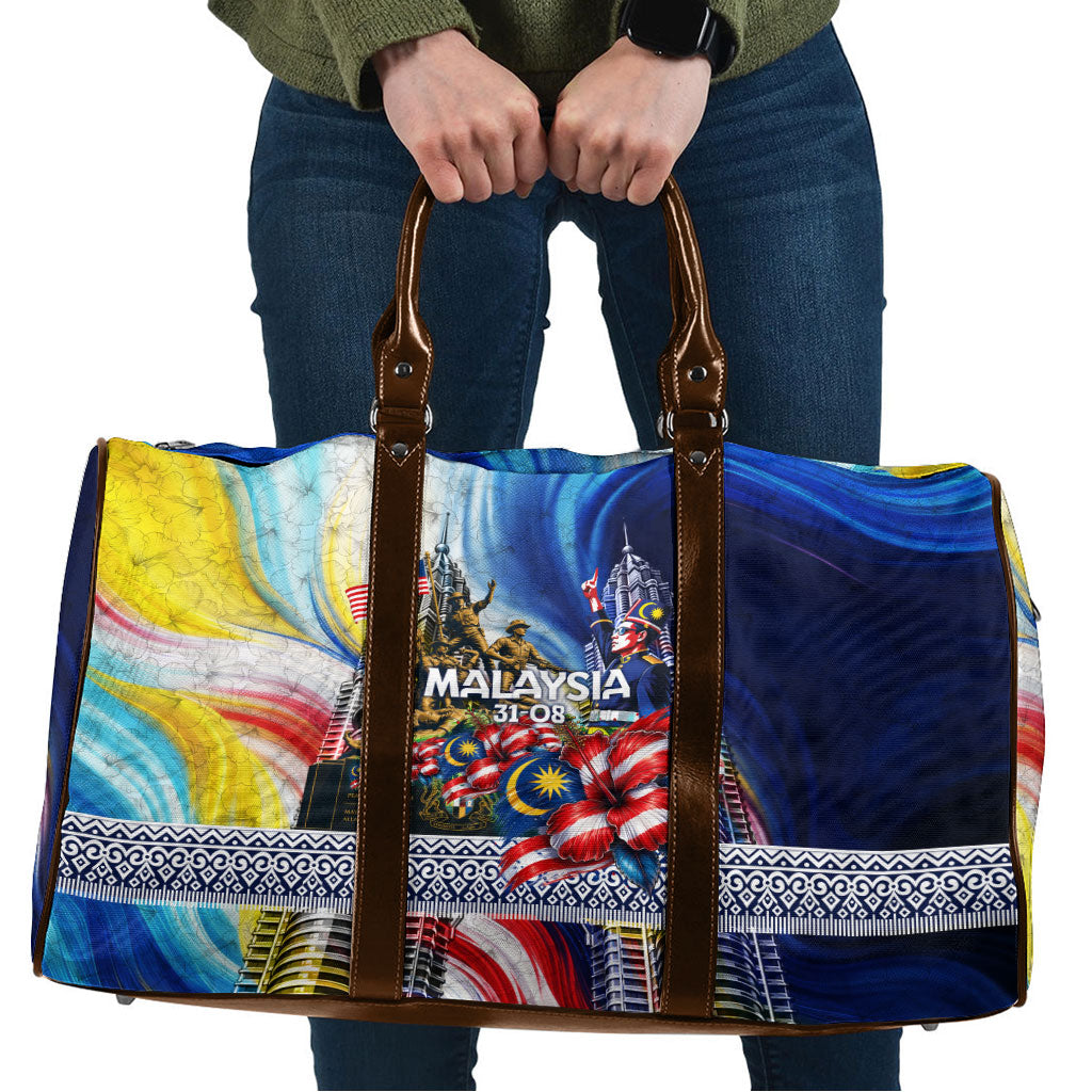 Malaysia Merdeka Independence Day Travel Bag Patriotic Twin Towers Soldier National Flower Graphic