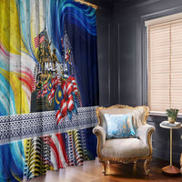 Malaysia Merdeka Independence Day Window Curtain Patriotic Twin Towers Soldier National Flower Graphic