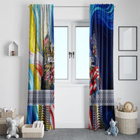 Malaysia Merdeka Independence Day Window Curtain Patriotic Twin Towers Soldier National Flower Graphic