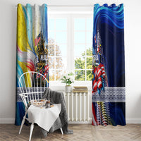 Malaysia Merdeka Independence Day Window Curtain Patriotic Twin Towers Soldier National Flower Graphic