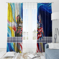 Malaysia Merdeka Independence Day Window Curtain Patriotic Twin Towers Soldier National Flower Graphic