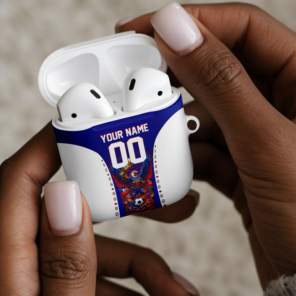 Personalized Haiti Football Eagle Champions AirPods Case Les Grenadiers Soccer Trophy 2026 Heritage Flag