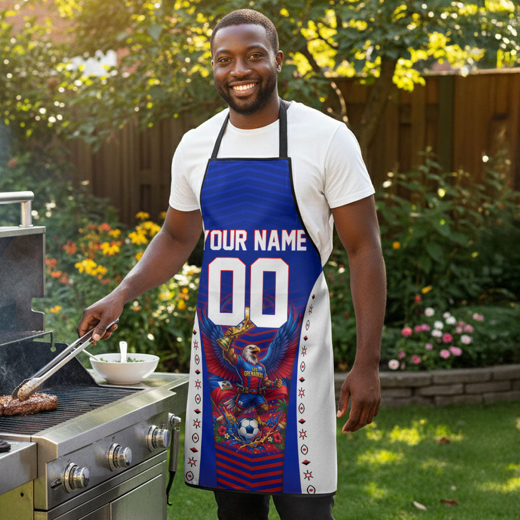 Personalized Haiti Football Eagle Champions Apron Les Grenadiers Soccer Trophy 2026 Heritage Flag