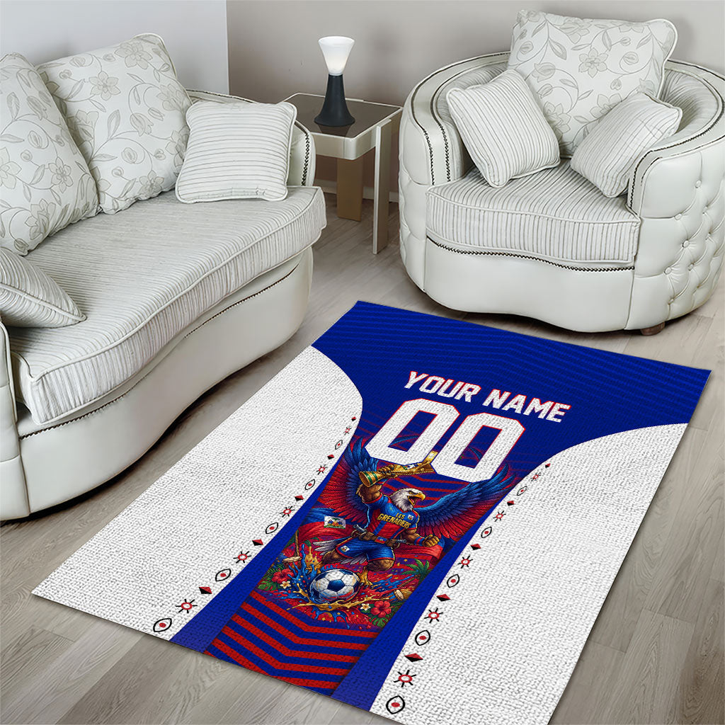 Personalized Haiti Football Eagle Champions Area Rug Les Grenadiers Soccer Trophy 2026 Heritage Flag