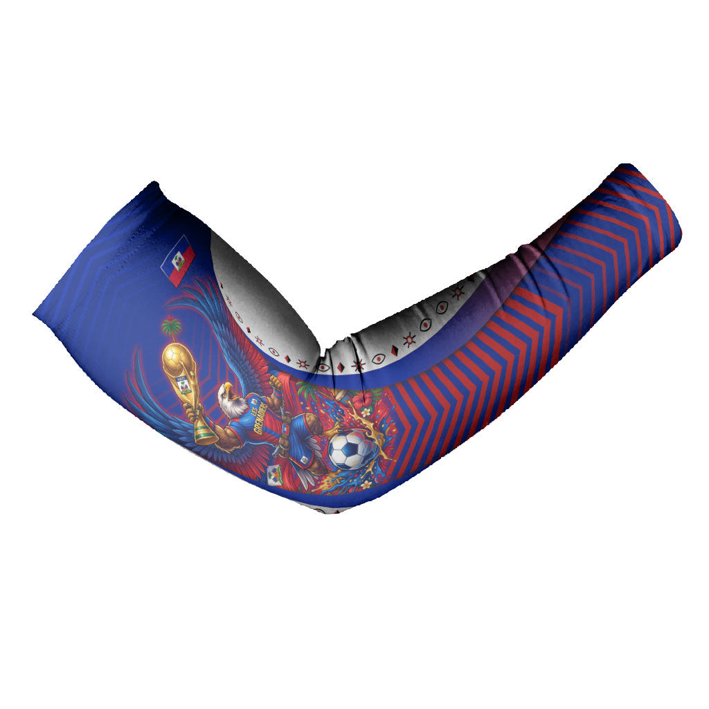 Personalized Haiti Football Eagle Champions Arm Sleeves Les Grenadiers Soccer Trophy 2026 Heritage Flag