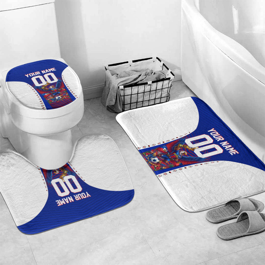 Personalized Haiti Football Eagle Champions Bathroom Set Les Grenadiers Soccer Trophy 2026 Heritage Flag