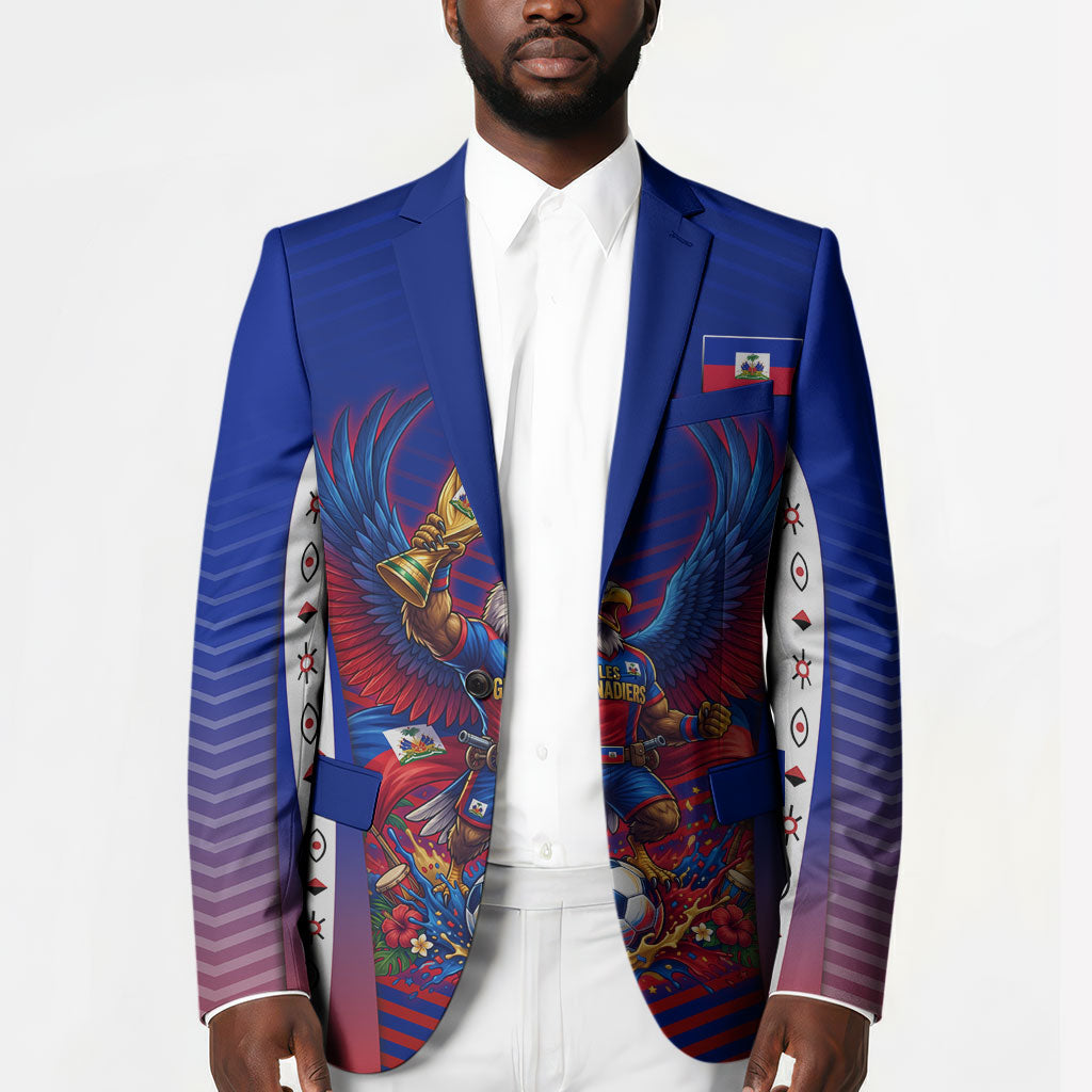 Personalized Haiti Football Eagle Champions Blazer Les Grenadiers Soccer Trophy 2026 Heritage Flag
