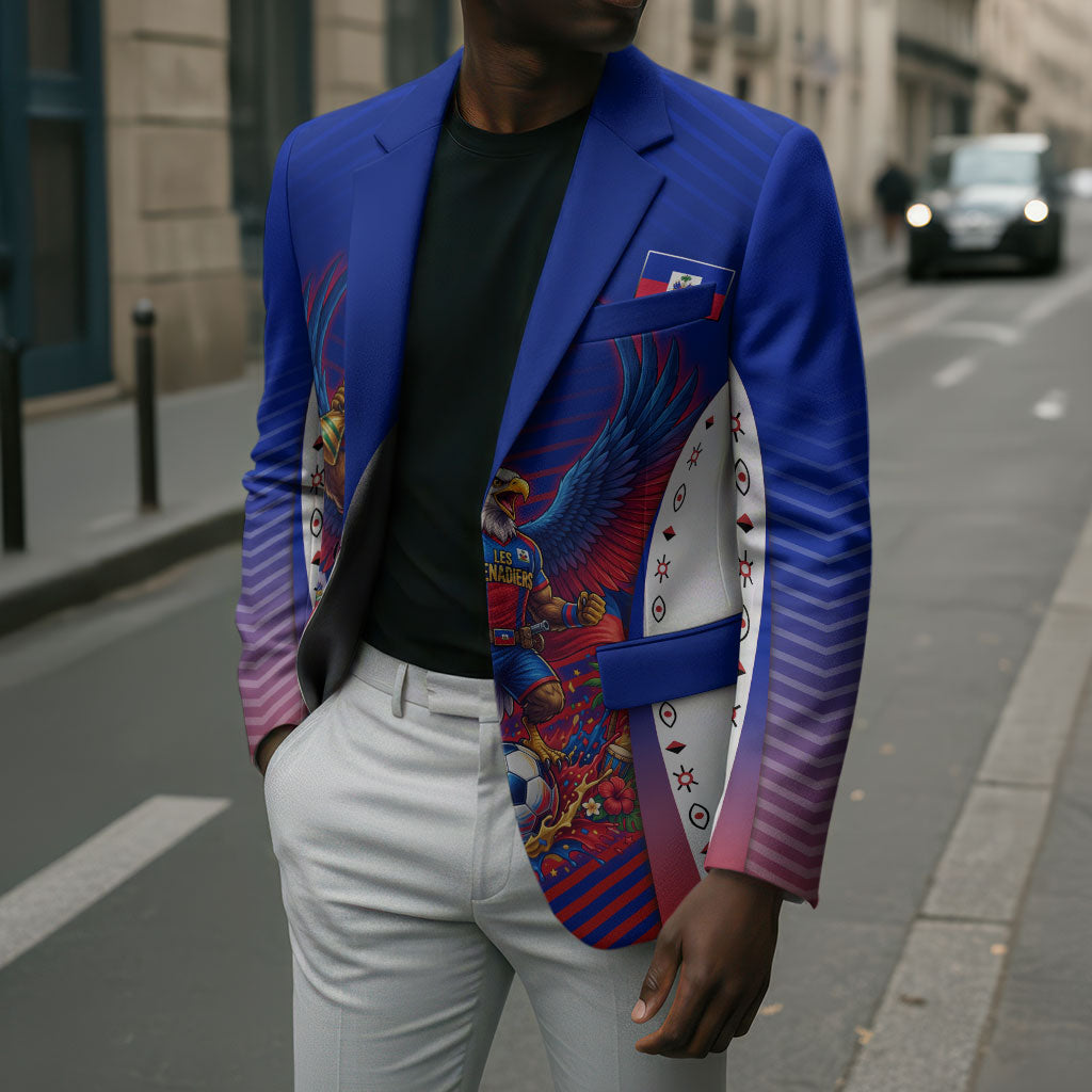 Personalized Haiti Football Eagle Champions Blazer Les Grenadiers Soccer Trophy 2026 Heritage Flag