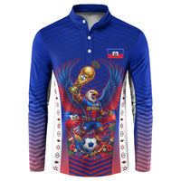 Personalized Haiti Football Eagle Champions Button Sweatshirt Les Grenadiers Soccer Trophy 2026 Heritage Flag