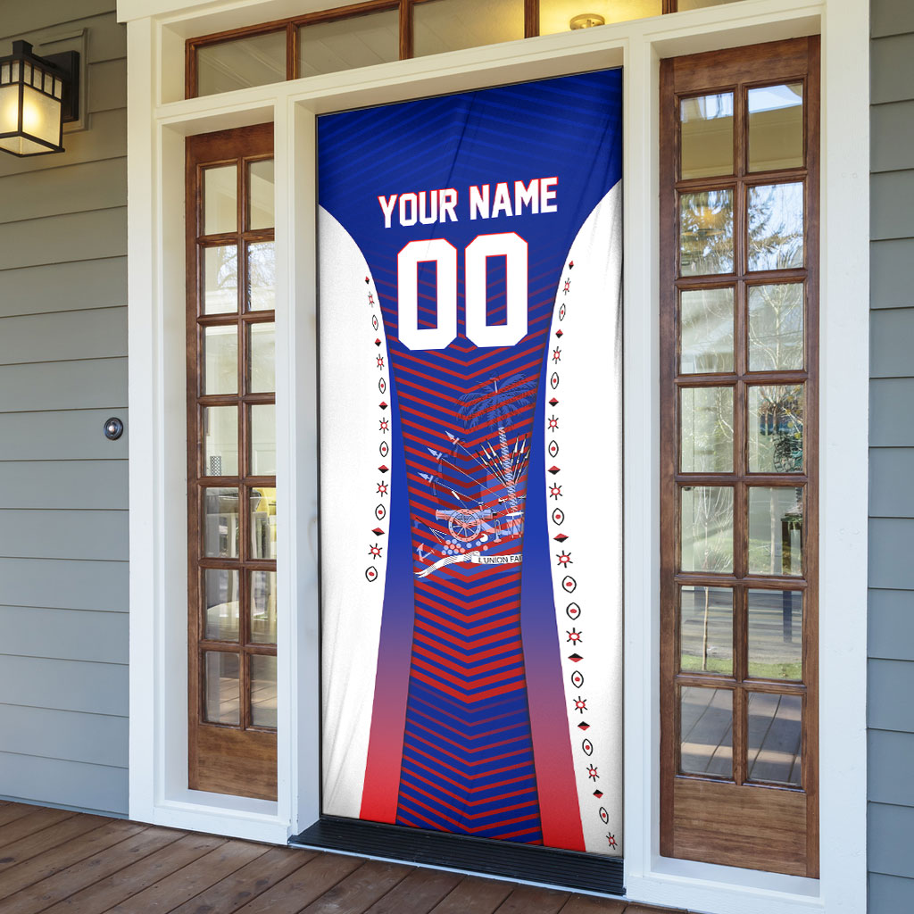 Personalized Haiti Football Eagle Champions Door Cover Les Grenadiers Soccer Trophy 2026 Heritage Flag