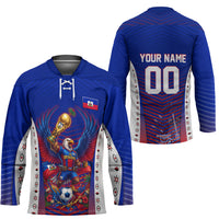 Personalized Haiti Football Eagle Champions Hockey Jersey Les Grenadiers Soccer Trophy 2026 Heritage Flag