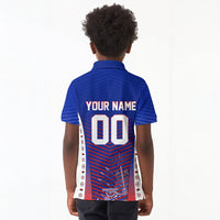 Personalized Haiti Football Eagle Champions Kid Polo Shirt Les Grenadiers Soccer Trophy 2026 Heritage Flag