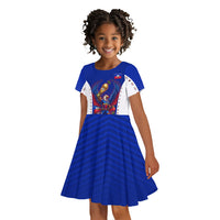 Personalized Haiti Football Eagle Champions Kid Short Sleeve Dress Les Grenadiers Soccer Trophy 2026 Heritage Flag