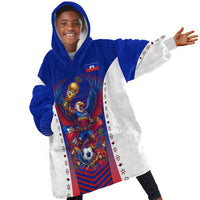 Personalized Haiti Football Eagle Champions Kid Wearable Blanket Hoodie Les Grenadiers Soccer Trophy 2026 Heritage Flag
