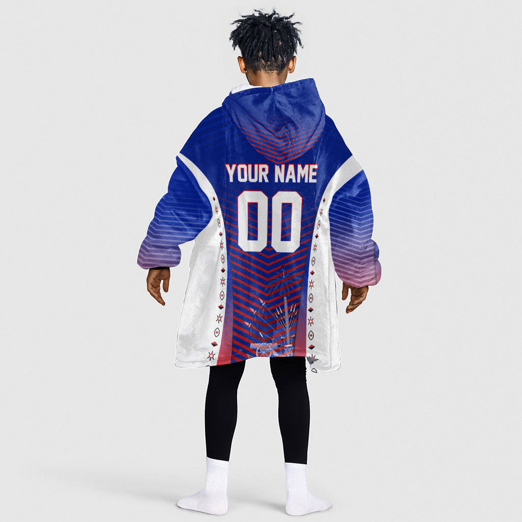 Personalized Haiti Football Eagle Champions Kid Wearable Blanket Hoodie Les Grenadiers Soccer Trophy 2026 Heritage Flag