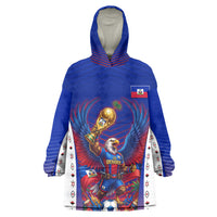 Personalized Haiti Football Eagle Champions Kid Wearable Blanket Hoodie Les Grenadiers Soccer Trophy 2026 Heritage Flag