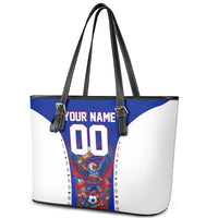 Personalized Haiti Football Eagle Champions Leather Tote Bag Les Grenadiers Soccer Trophy 2026 Heritage Flag