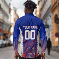 Personalized Haiti Football Eagle Champions Long Sleeve Button Shirt Les Grenadiers Soccer Trophy 2026 Heritage Flag