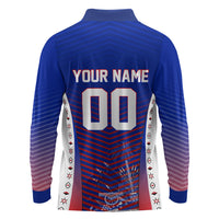 Personalized Haiti Football Eagle Champions Long Sleeve Polo Shirt Les Grenadiers Soccer Trophy 2026 Heritage Flag