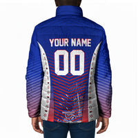 Personalized Haiti Football Eagle Champions Padded Jacket Les Grenadiers Soccer Trophy 2026 Heritage Flag
