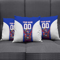 Personalized Haiti Football Eagle Champions Pillow Cover Les Grenadiers Soccer Trophy 2026 Heritage Flag