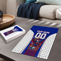 Personalized Haiti Football Eagle Champions Puzzle Les Grenadiers Soccer Trophy 2026 Heritage Flag