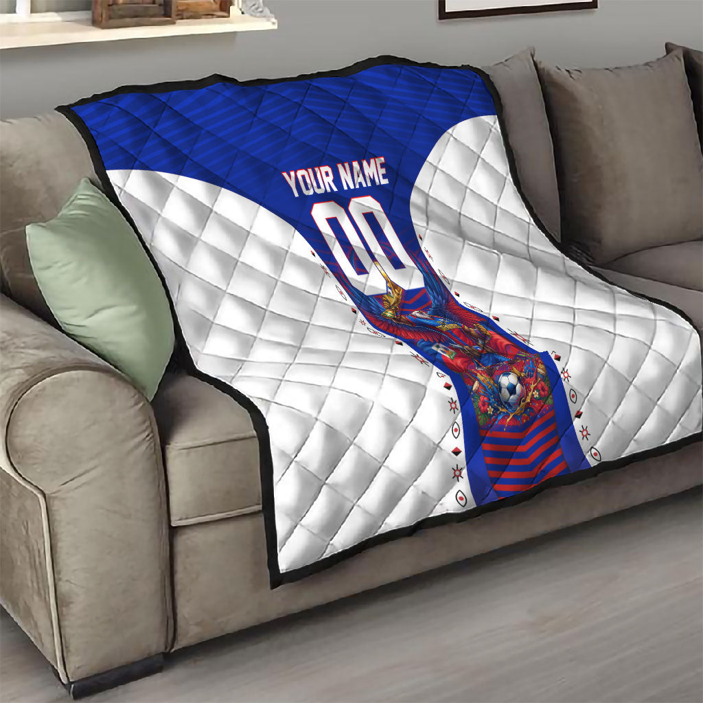 Personalized Haiti Football Eagle Champions Quilt Les Grenadiers Soccer Trophy 2026 Heritage Flag