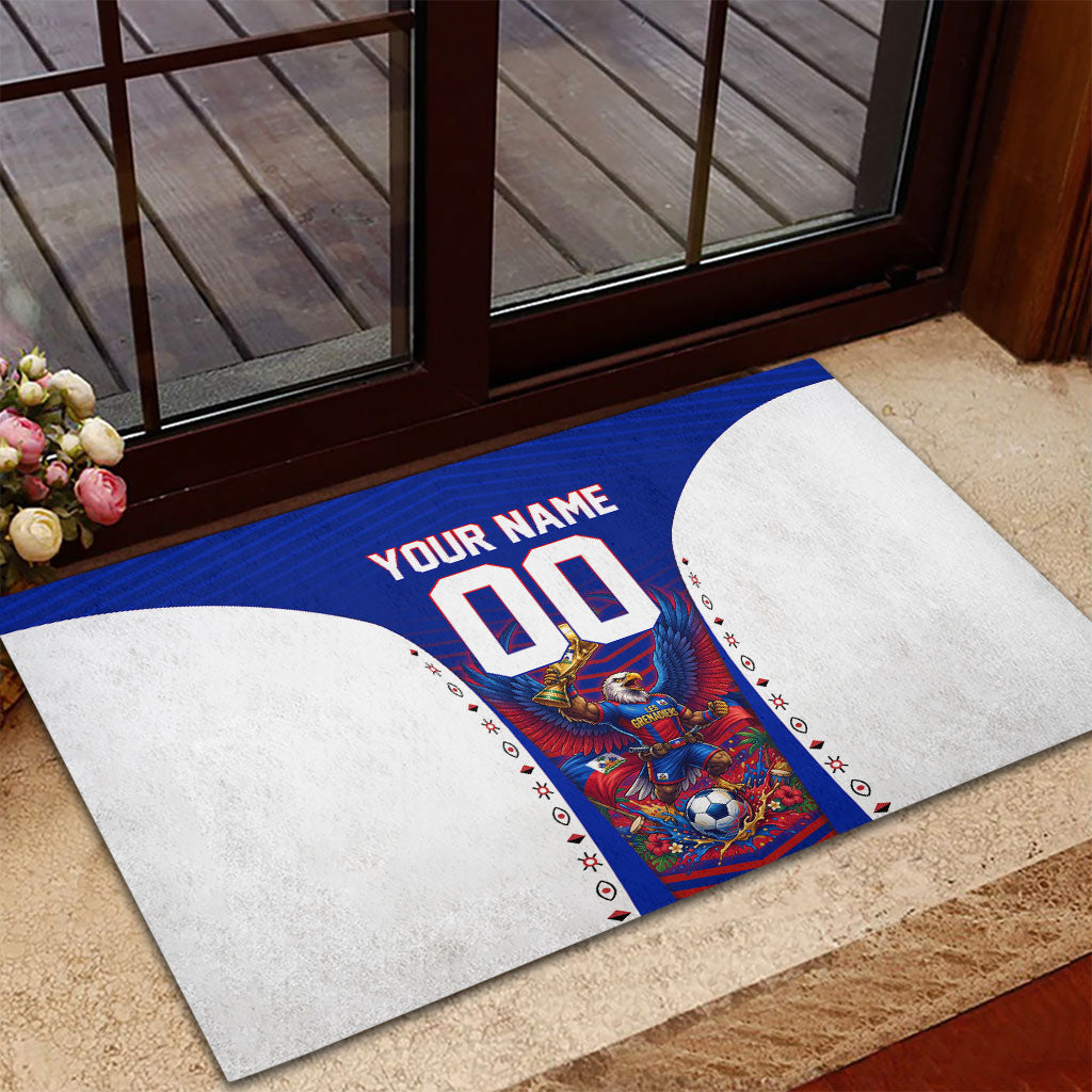 Personalized Haiti Football Eagle Champions Rubber Doormat Les Grenadiers Soccer Trophy 2026 Heritage Flag