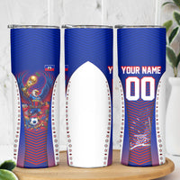 Personalized Haiti Football Eagle Champions Skinny Tumbler Les Grenadiers Soccer Trophy 2026 Heritage Flag