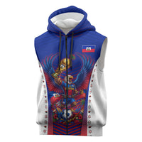 Personalized Haiti Football Eagle Champions Sleeveless Zip Hoodie Les Grenadiers Soccer Trophy 2026 Heritage Flag