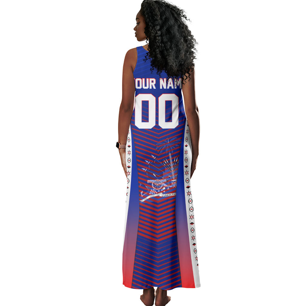 Personalized Haiti Football Eagle Champions Tank Maxi Dress Les Grenadiers Soccer Trophy 2026 Heritage Flag