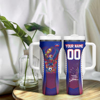 Personalized Haiti Football Eagle Champions Tumbler With Handle Les Grenadiers Soccer Trophy 2026 Heritage Flag